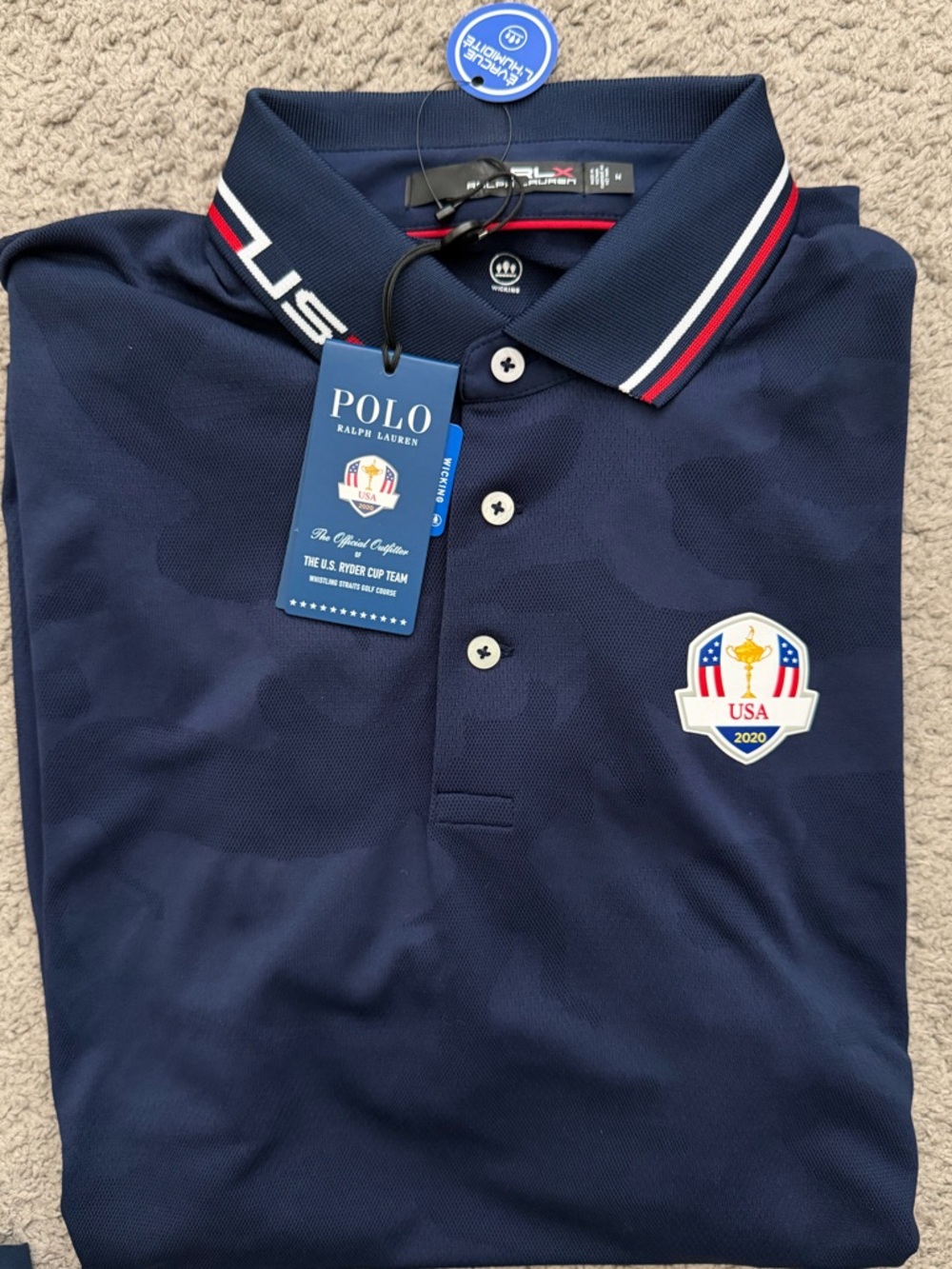Ralph Lauren RLX Team USA Ryder Cup 2020 Whistling Straits Saturday Polo NWT Med